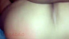 Safada in lingerie with big natural tits and hairy pussy gets orgasm from amateur anal assfucking massage