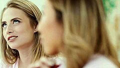 Two rival sororities with Asian and Latina coeds engage in lesbian foursome with pussy licking and face sitting