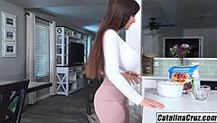 Catalina Cruz - Large Breasted Wife Masturbates Before Work with Horny Naked Intensity!