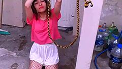 Oh wow, this cute argentinian teen bonneyuwu gets tied up and forced into wild homemade sex on the bed!