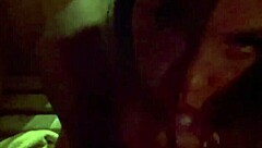 Monika Fox gives amazing blowjob on big tits in steamy sauna session