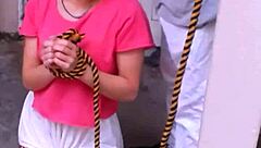 Oh wow, this cute argentinian teen bonneyuwu gets tied up and forced into wild homemade sex on the bed!