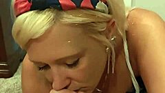 Petite Amateur Cheri Bangz Gives Group Blowjob to Older Guys with Cum Swallowing Finish