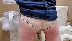 Toilet masturbation by horny Japanese housewife