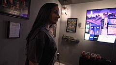 Naughty cinema vibes heat up with seductive Sheena Ryder in stockings and heels