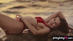 Petite Ukrainian Babe Demi Fray Hints At Naked Outdoor Tease With Skinny Charm