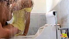 i feel so turned on watching these two brunette bitches fisting and fingering each other's buttholes in the toilet