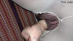 Hey, check out this sexy amateur with tight shaved pussy getting intense creampie orgasm!