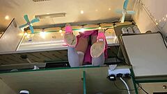 Super cute voyeur hidden camera upskirt on young amateur at work - check out that tight pussy flashing!