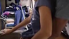 Brunette Mexican Amateur Beauty Feels Passion While Washing Dishes in Homemade Video