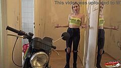 why is this big tits bitch coco de wit getting rough anal in german casting?