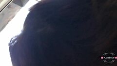 Fucking a sexy skinny petite brunette babe right in front of the neighbors