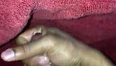 intriguing handjob session while watching black masturbation content on xvideos