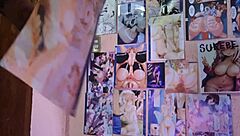 I'm decorating my space with hentai posters while in underwear, feeling that futanari crossdressing vibe kick in 😏🎨