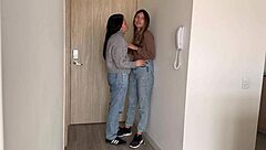 blonde and latina explore sensual lesbian desires with licking kissing and scissoring in steamy homemade compilation