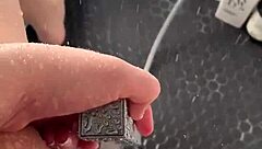 This hot aesthetic teen from saudi arabia masturbates solo in a sunny shower in los angeles