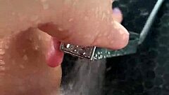 This hot aesthetic teen from saudi arabia masturbates solo in a sunny shower in los angeles