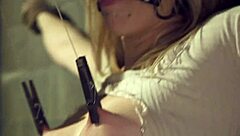 brunette ends blind date bound in bdsm pain with anal fucking as submissive slave