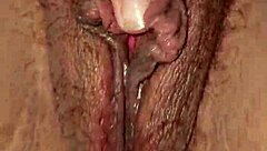 She casually shows off her fat hairy pussy in pov as a young latina amateur with small tits