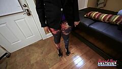 Busty Horny Brunette Kai Willow Rubs Shaved Pussy While Sucking Big Cock For Cumshot