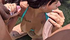 Oh My God! Creampied Hot Latina And Blonde Pussies In Woods