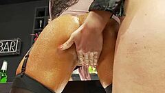 are these two oiled milfs fucking lesbo with strap on or what?