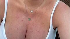 oh man busty barbara shows off her pregnant big cleavage and giant tits