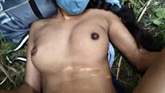 Hot Indian College Girlfriend Fucked in Jungle