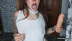 horny mom lian masturbates wet pussy with dildo in pantyhose fetish