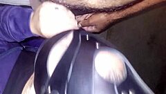 Brazilian brunette flashes big ass in lingerie outdoors for interracial anal fun