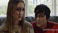 Boyfriend looking for funding convinces girlfriend with intimacy issues to fuck infront of perverted rich guy