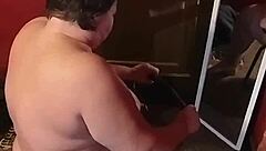 big ass milf rides dildo on chair to intense orgasm with toys