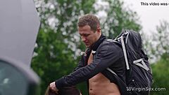 Sexy chick waits for help and a bright orgasm in doggy style - 18 virgin sex