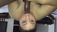 White Bitch Sucking Huge Black Cock in Homemade Interracial Blowjob Scene