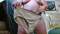 Wow, curvy granny Dawnskye1962 shows off big tits ass and hairy pussy in panty parade!