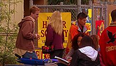 blonde tania saulnier takes a sexy shower in smallville english scene