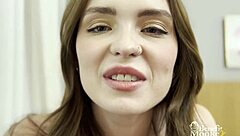 benefit monkey lily bell tempts and sucks cock with baby face and blue eyes