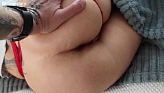 Neighbor was relaxing on the couch after a party and I took full advantage of her ass