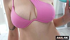 Brunette lola sinn preps her asshole with toys before riding hard cock in anal creampie masturbation