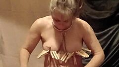 French Slave In Bondage Endures Dirty Talk Spanking And Pissing With Clamps Outdoors In Homemade Bdsm