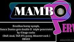 brazilian horny nymph gets double anal with monster cock in intense session