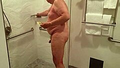 man enjoying a relaxing shower