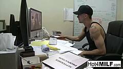 Hey, big titted brunette sucks and fucks until she gets that cum load