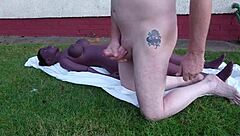 feeling so aroused during outdoor quickie with chubby fat sex doll adventure