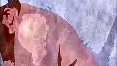 Why is this huge tits milf chained up in a crazy rough parody session?