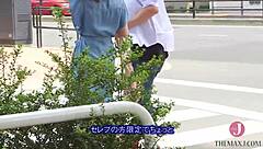 i love this japanese milf giving outdoor handjob blowjob with deepthroat creampie thrill