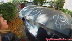 Real Teen Pickup Leads to Outdoor Doggystyle Fucking in Hidden Cam Voyeur Scene