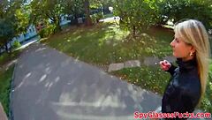 Real Teen Pickup Leads to Outdoor Doggystyle Fucking in Hidden Cam Voyeur Scene