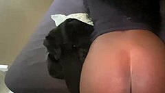 sneaky phone sex leads to intense doggystyle action with loud moaning and big ass shaking