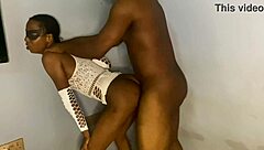 Skinny Black Beauty in See-Through Outfit Gets Intense Back Shots Early in the Morning